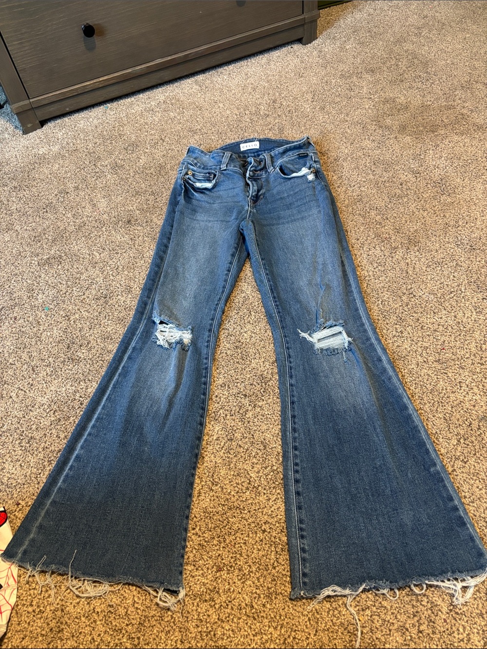 Cello Distressed Blue Flared Women’s Jeans